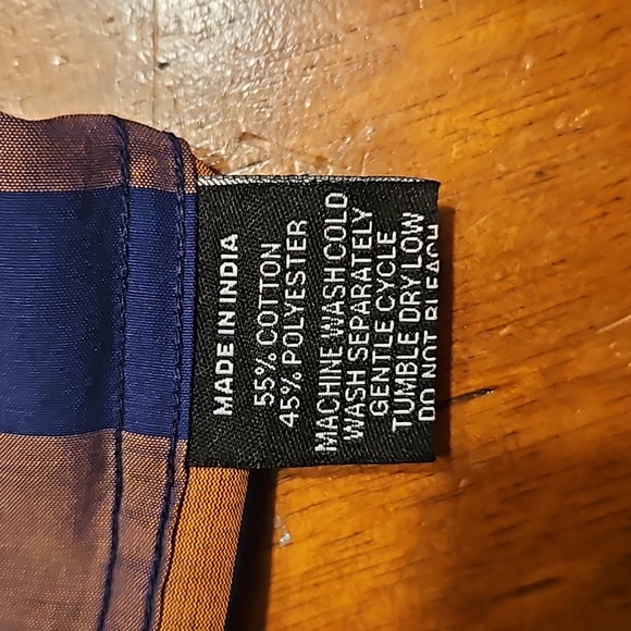 NWT Boys Navy Blue and Orange Check Button up collared short. Size 10/12. - Picture 6 of 6